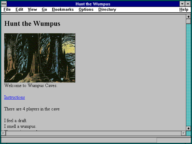 Screenshot of Hunt the Wumpus