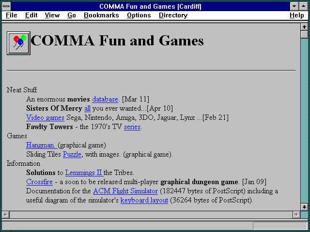 Screenshot of COMMA Fun and Games (Cardiff)