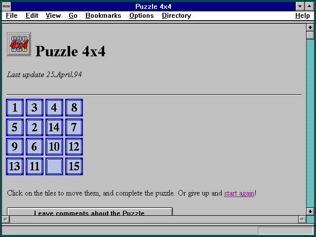 Screenshot of Puzzle 4x4