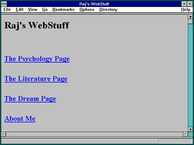 Screenshot of Raj's WebStuff