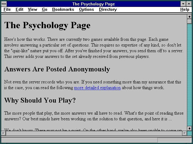 Screenshot of The Psychology Page