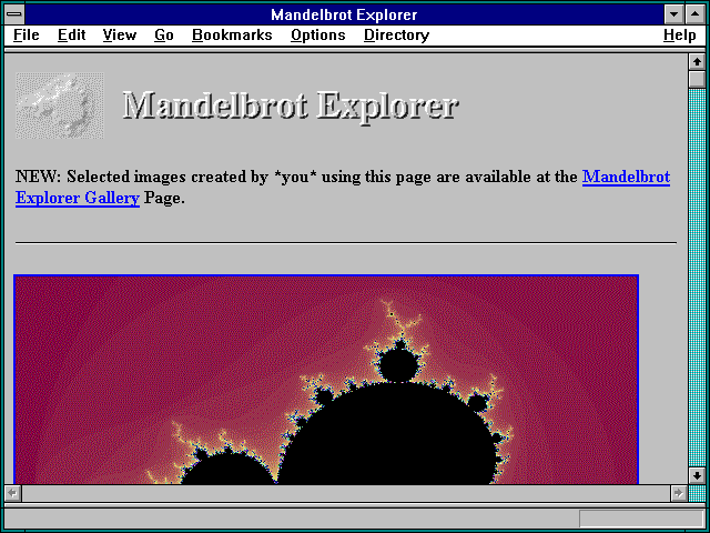Screenshot of Mandelbrot Explorer