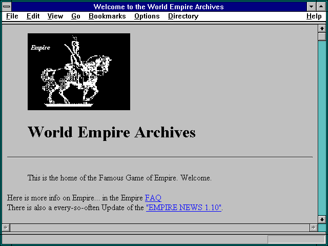 Screenshot of Welcome to the World Empire Archives