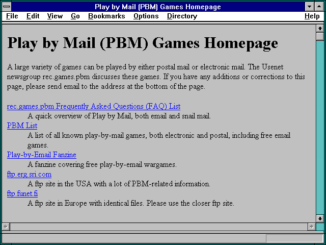 Screenshot of Games Links.