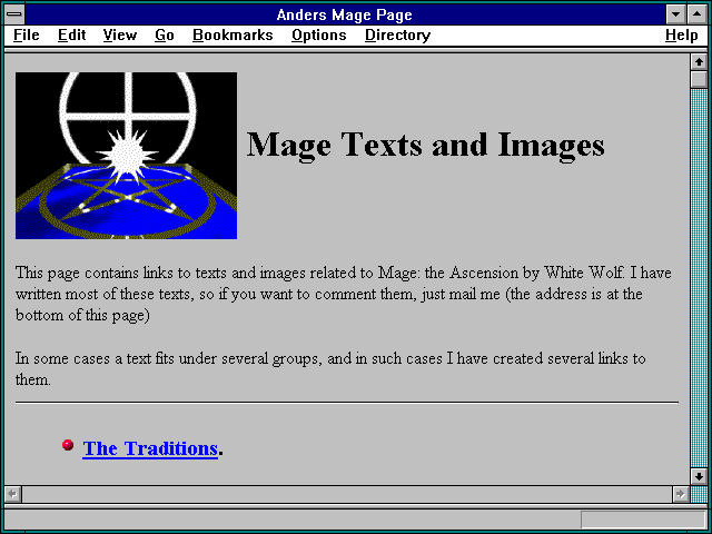 Screenshot of Anders Mage Page