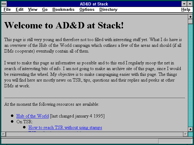 Screenshot of AD&D at Stack