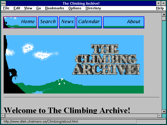Screenshot of Climbing Archive