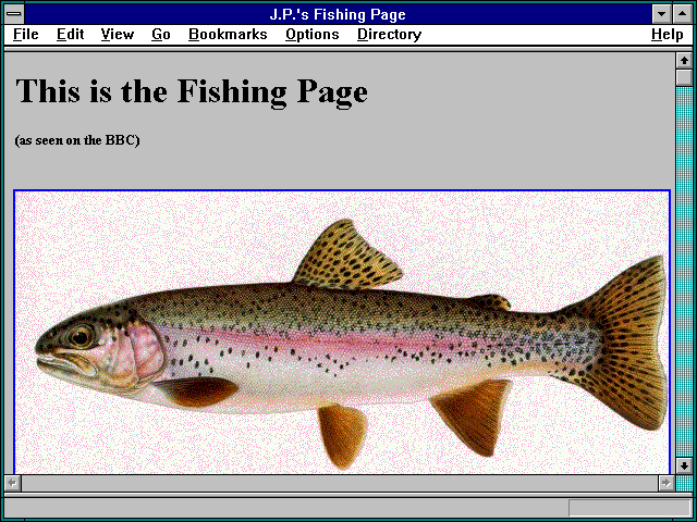 Screenshot of J.P.'s Fishing Page