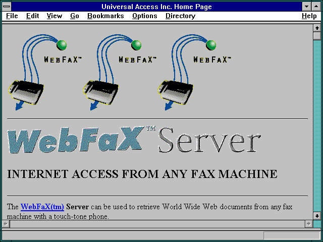 Screenshot of Universal Access Inc. Home Page