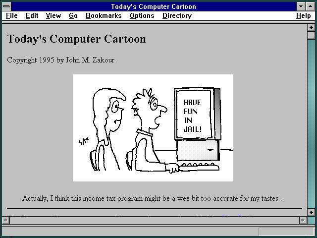 Screenshot of Today's Computer Cartoon