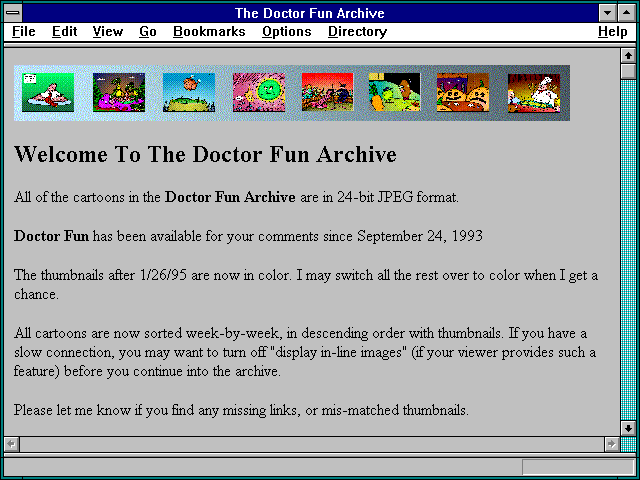 Screenshot of The Doctor Fun Archive