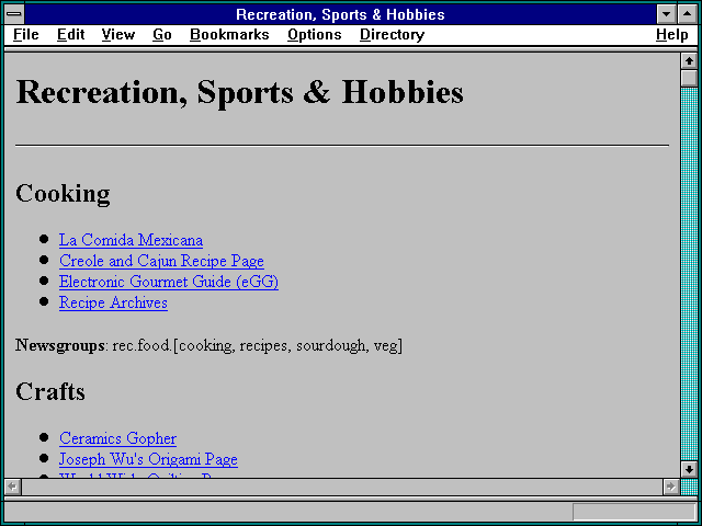 Screenshot of Recreation Sports & Hobbies