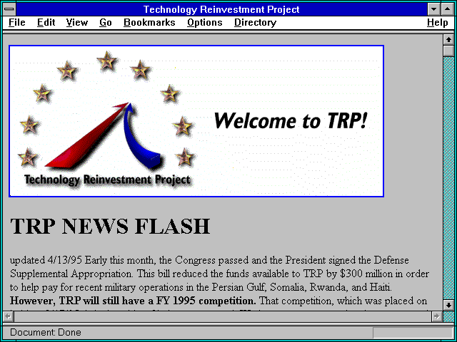 Screenshot of Technology Reinvestment Project