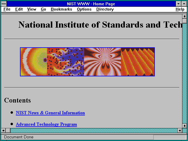 Screenshot of National Institutes of Standards and Technology (NIST)