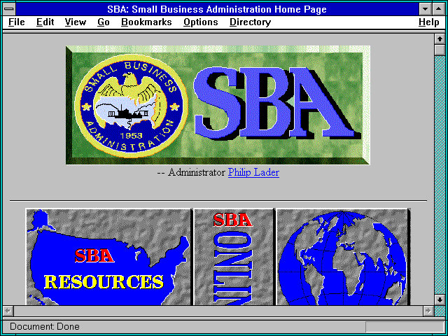 Screenshot of Small Business Administration