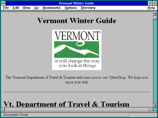 Screenshot of Vermont Winter Guide