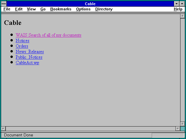 Screenshot of Cable