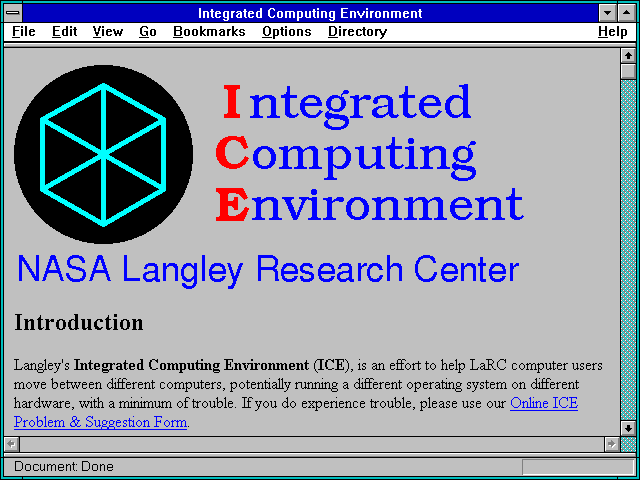 Screenshot of Integrated Computing Environment