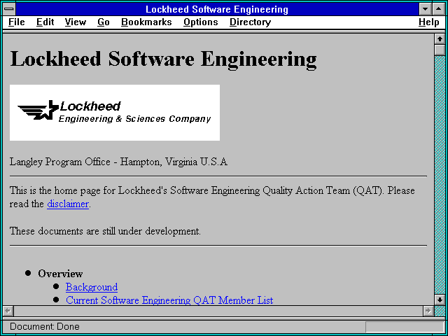 Screenshot of Lockheed Software Engineering