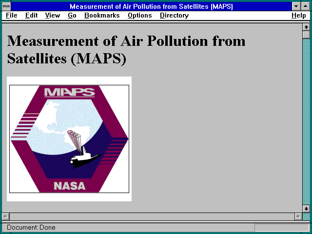 Screenshot of Measurement of Air Pollution from Satellites (MAPS)