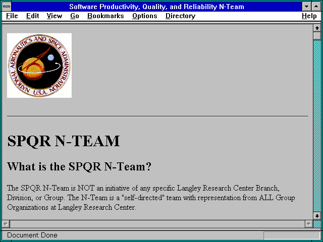Screenshot of Software Productivity Quality and Reliability N-Team