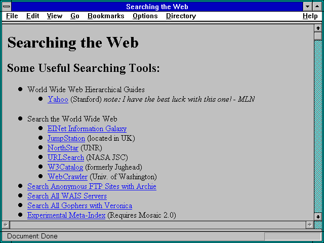 Screenshot of Searching the Web