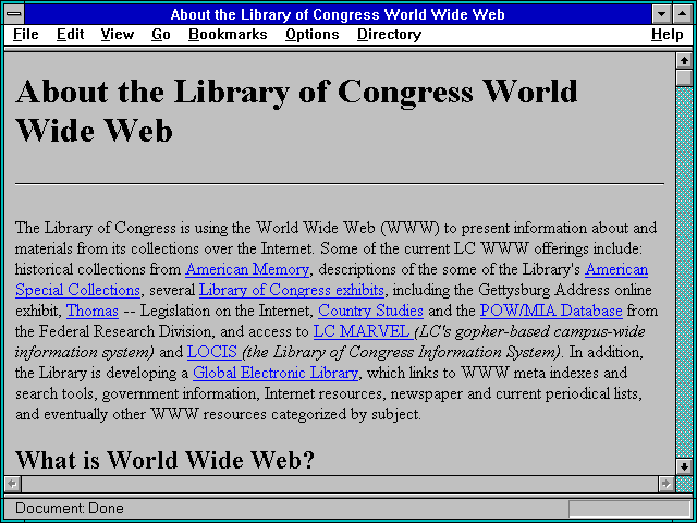 Screenshot of No-frames version