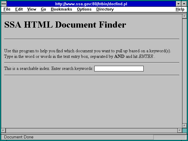 Screenshot of http://www.ssa.gov:80/htbin/docfind.pl