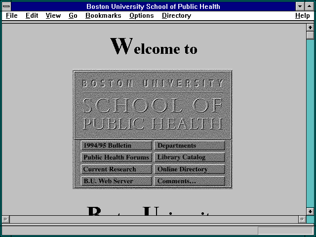Screenshot of Boston University School of Public Health