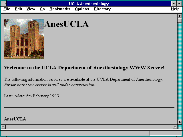 Screenshot of UCLA Anesthesiology