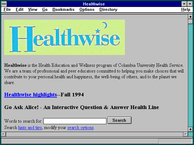 Screenshot of Rainbow Humor Page