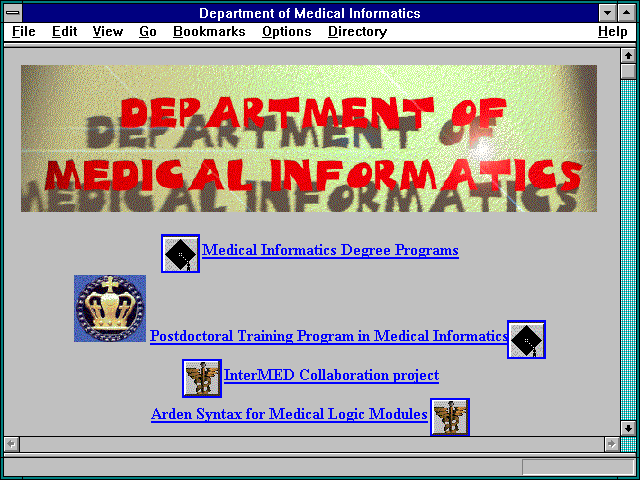 Screenshot of Department of Medical Informatics