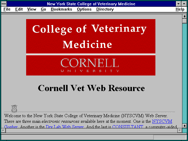 Screenshot of New York State College of Veterinary Medicine