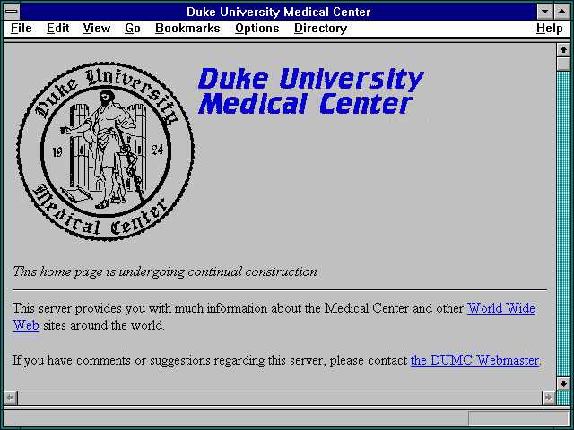 Screenshot of Duke University Medical Center