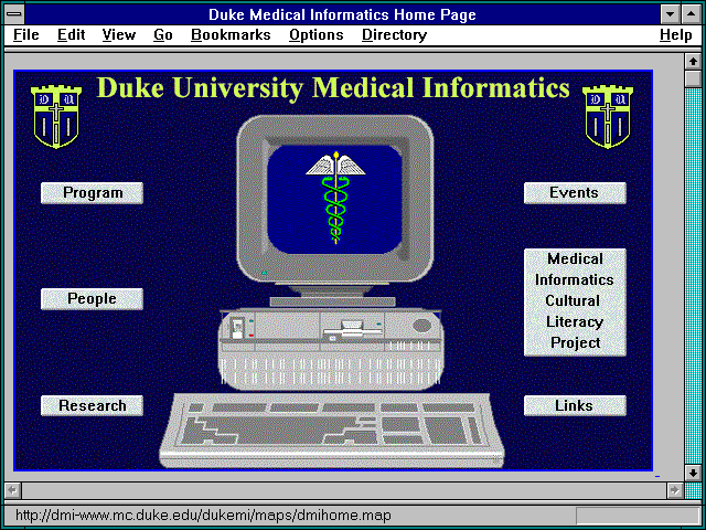 Screenshot of Duke Medical Informatics Home Page