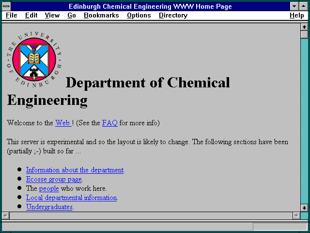 Screenshot of Edinburgh Chemical Engineering WWW Home Page