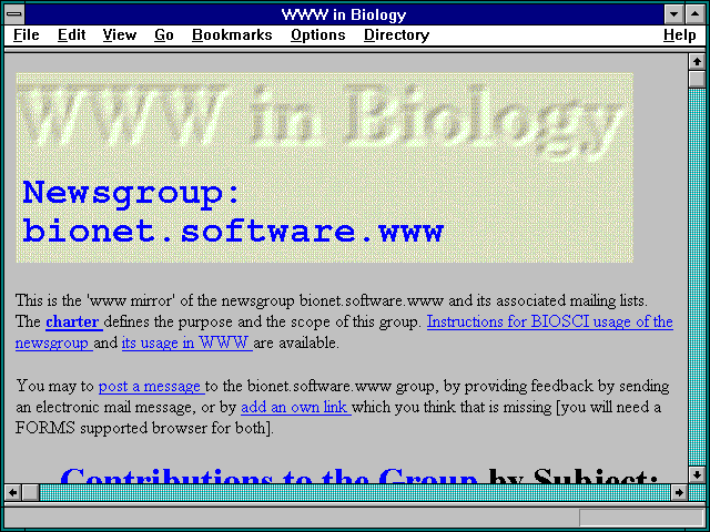 Screenshot of Virtual Library: Biology