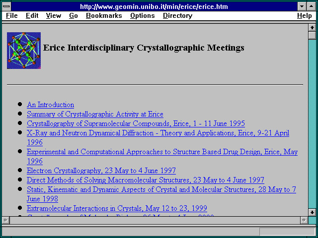 Screenshot of http://www.geomin.unibo.it/min/erice/erice.htm