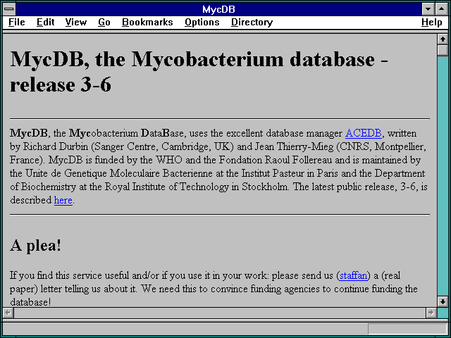 Screenshot of MycDB