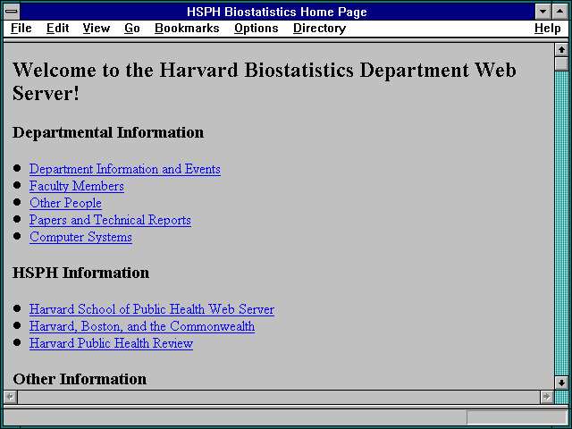 Screenshot of HSPH Biostatistics Home Page