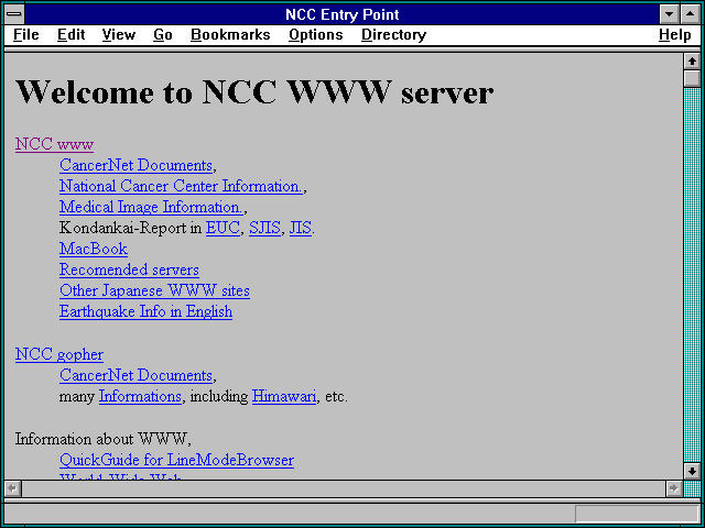 Screenshot of National Cancer Center
