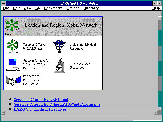 Screenshot of LARG*net HOME PAGE