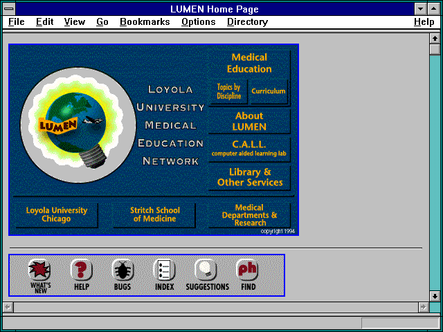 Screenshot of LUMEN Home Page