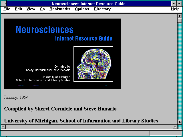 Screenshot of Neurosciences Internet Resource Guide