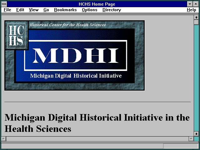 Screenshot of Michigan Digital Historical Initiative in the Health Sciences