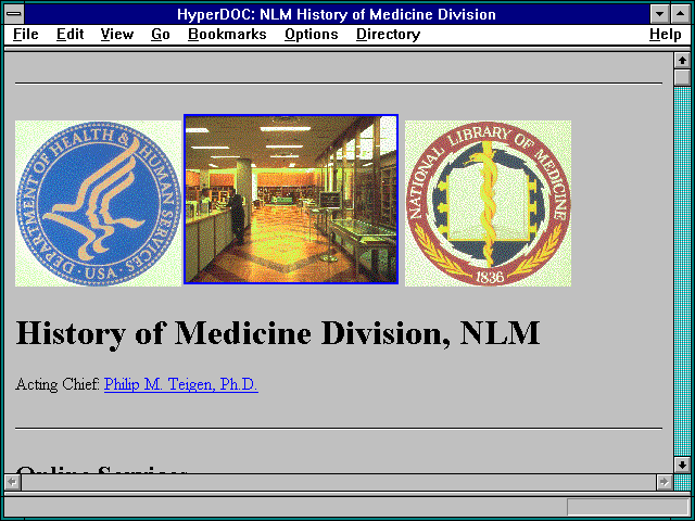 Screenshot of HyperDOC: NLM History of Medicine Division