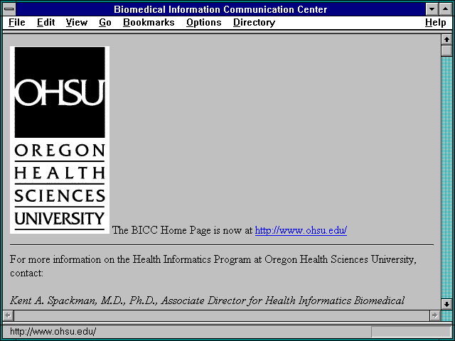 Screenshot of Biomedical Information Communication Center