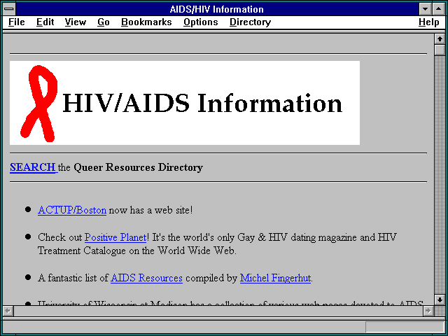 Screenshot of AIDS/HIV Information