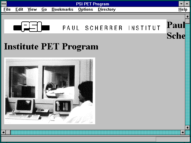 Screenshot of PSI PET Program