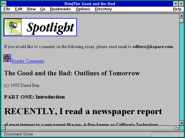 Screenshot of Brin/The Good and the Bad